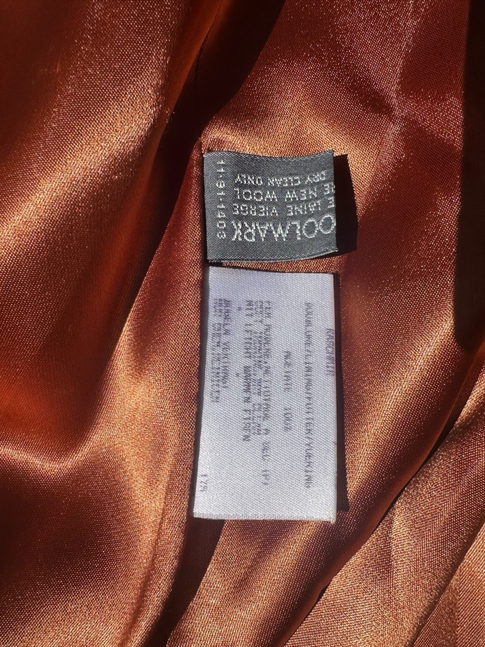 Electre Vintage French Tan Wool Women's Coat with Black Velvet Collar, M-L - Picture 14 of 16